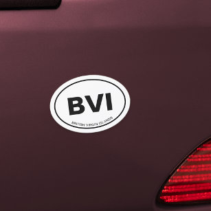 Magnet Pour Voiture BVI British Virgin Islands Abréviation Euro Oval