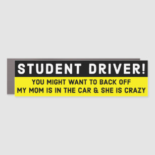 Magnet Pour Voiture Chauffeur d'étudiant drôle Ma mère est fou pare-ch
