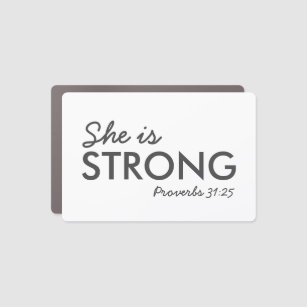 Magnet Pour Voiture Elle est forte   Proverbes 31:25 Foi chrétienne