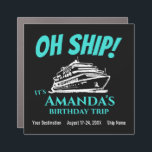 Magnet Pour Voiture Funny Birthday Cruise Stateroom Porte Marker<br><div class="desc">Cet aimant personnalisable humoristique de porte de stateroom marqueur a un dessin d'art crânien d'un bateau de croisière à l'ancre. Il dit, "OH NAVEZ ! C'est le voyage d'anniversaire de [ton nom]." Ajoutez votre nom et vos informations au modèle pour le personnaliser facilement. — Mettez ceci sur votre porte cabine,...</div>