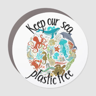 Magnet Pour Voiture Gardez notre plastique de mer libre
