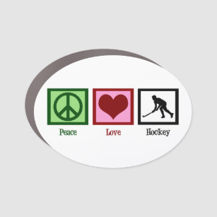 Magnet Pour Voiture Hockey sur gazon Peace Love