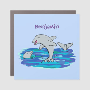 Magnet Pour Voiture Illustration de dauphins heureux adorables