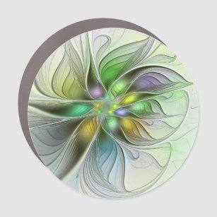 Magnet Pour Voiture Imaginaire coloré Fleur moderne Abstrait Fractal