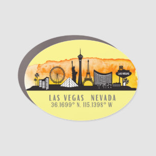 Magnet Pour Voiture Las Vegas Skyline Latitude et Longitude