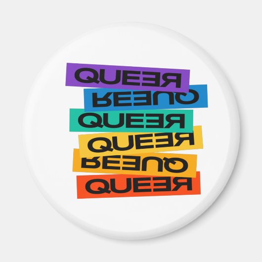Magnet pour voiture. LGBT+Pride. Queer. Badge (Devant)
