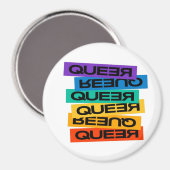 Magnet pour voiture. LGBT+Pride. Queer. Badge (Recto/Verso)