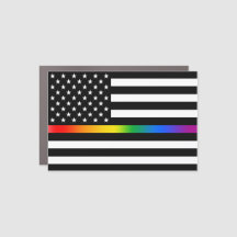 Ligne mince de la Fierté arc-en-ciel USA