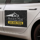 Magnet Pour Voiture Logo de la maison Nettoyage de la pression de lava<br><div class="desc">Nettoyage de la maison Nettoyage du toit Monogramme Logo de la maison Magnet de voiture noir</div>