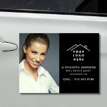 Magnet Pour Voiture Logo noir de l'agent immobilier<br><div class="desc">Créez un look poli et professionnel avec cet agent immobilier Black Logo Logo Magnet Photo Car. Cet aimant personnalisable affiche clairement votre logo, vos coordonnées et une photo, assurant ainsi une visibilité élevée pendant votre déplacement. Idéal pour les agents immobiliers, c’est un moyen élégant et pratique de faire connaître vos...</div>