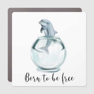Magnet Pour Voiture Né pour être un amoureux du dauphin libre