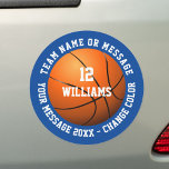 Magnet Pour Voiture Nom personnalisé Nom de l'équipe Basket-ball<br><div class="desc">Nom personnalisé,  numéro,  nom d'équipe et cadeau de basket-ball. Vous pouvez customiser la couleur arrière - plan pour correspondre à votre équipe préférée. Conçu par Thisisnotme©</div>