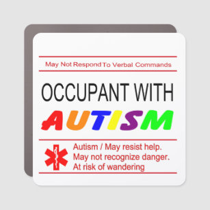 Magnet Pour Voiture Occupant de l'autisme