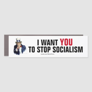 Magnet Pour Voiture Oncle Sam Je veux que vous arrêtiez le socialisme