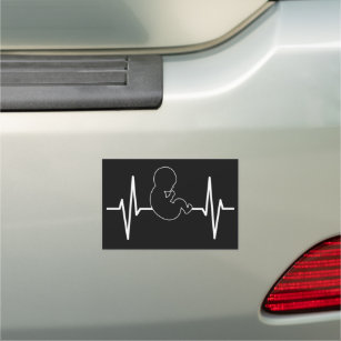 Magnet Pour Voiture Pro-Life Baby Heartbeat Pulse EKG:Foi chrétienne