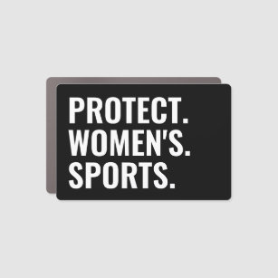 Magnet Pour Voiture Protéger le sport féminin noir blanc minimaliste