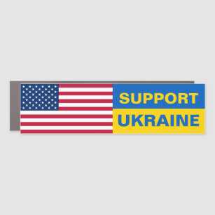 Magnet Pour Voiture Soutien Ukraine USA - Solidarité du drapeau améric