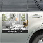 Magnet Pour Voiture Thème De Refroidissement De La Cuisine Et De La Ba<br><div class="desc">Rénovation de cuisine et de bain cool thème publicitaire panneaux magnétiques de voiture créés avec un graphique d'un modèle de remodelage de salle de bain classe et trois lignes de texte personnalisé vous pouvez personnaliser en ligne pour promouvoir votre entreprise où votre véhicule vous emmène.</div>