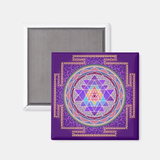 Magnet pourpre Sri Yantra (Recto/Verso)