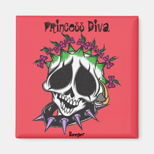 Magnet - Princess Diva Skull (Devant)