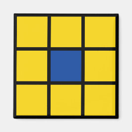 Magnet Quadrate Blume Gelb Blau Magneet