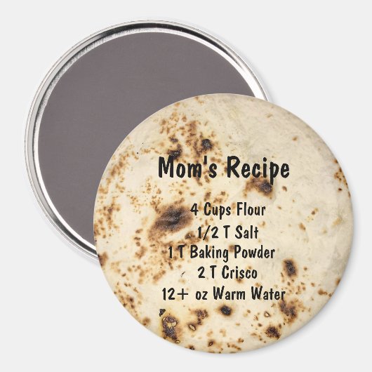 Magnet Recipe Tortilla Homemade Magneet (Voorkant / Achterkant)