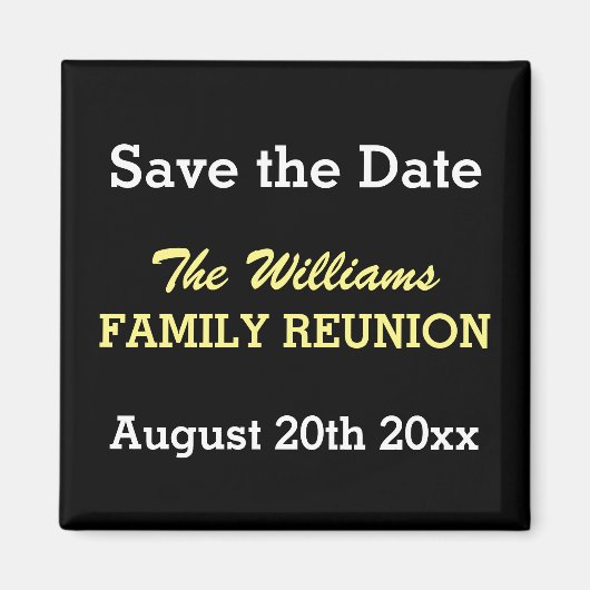 Magnet Réservez la date de réunion familiale (Devant)