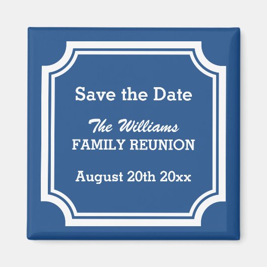 Magnet Réservez la date de réunion familiale éléga (Devant)