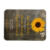 Magnet Réservez la date de tournesol rustique (Horizontal)