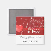 Magnet Réservez la date Mariage Couple Kissing (Recto/Verso)