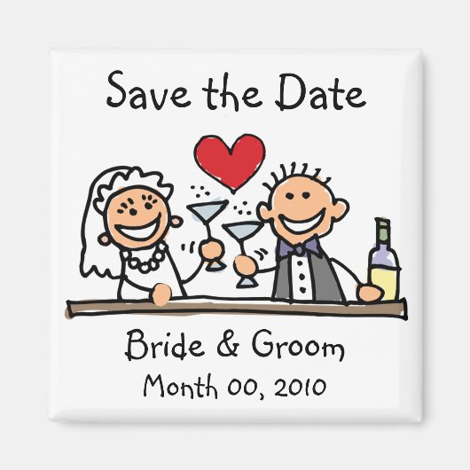 Magnet Réservez la date mignonne (Devant)