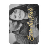 Magnet Réservez la date moderne Faux Gold (Vertical)