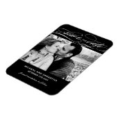 Magnet Réservez la date noir et blanc classique (Côté Gauche)