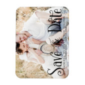 Magnet Réservez la date photo de script Whimsical (Vertical)