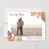 Magnet Réservez la date photo, Mariage de fleurs d (Recto)