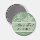Magnet Réservez la date vert sauge Personnaliser (Recto/Verso)