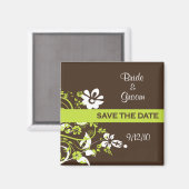 Magnet Réservez la date verte et Brown (Recto/Verso)
