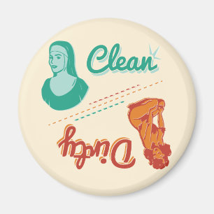 Magnet ~  Retro Clean Dirty Dishwasmachine Magneet