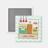 Magnet rétro de cuisine coloré (Recto/Verso)