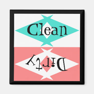 Magnet ~  Retro Turquoise Black White Roze Magneet