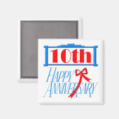 Magnet rond - 10e anniversaire de Mariage (Recto/Verso)