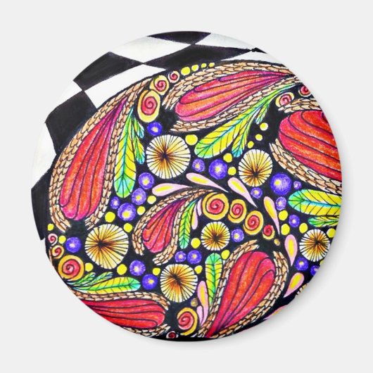 Magnet rond avec art original (Devant)