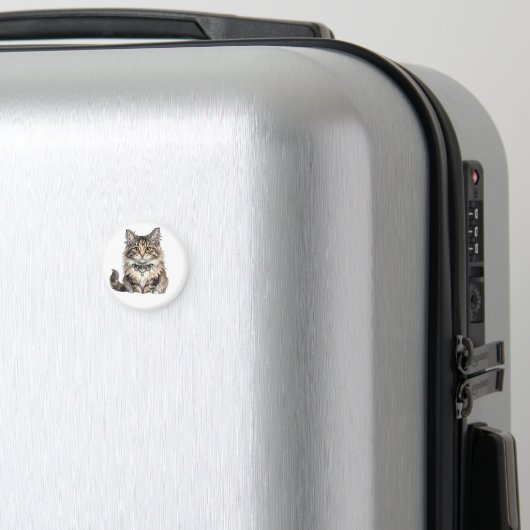 Magnet Rond Chat Maine Coon Punk (In Situ (Bagages))