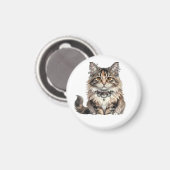 Magnet Rond Chat Maine Coon Punk (Recto/Verso)