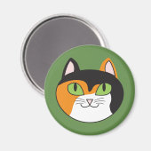 Magnet rond de chat Calico (Recto/Verso)