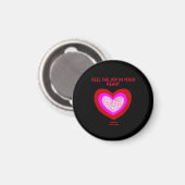 Magnet rond de coeur joyeux (Recto/Verso)