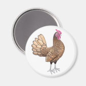Magnet rond de coq Sebright Bantam (Recto/Verso)