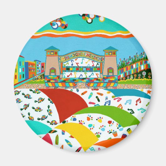 Magnet rond de la bande de Sea Isle (Devant)