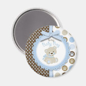 Magnet rond de l'ours en peluche (Recto/Verso)