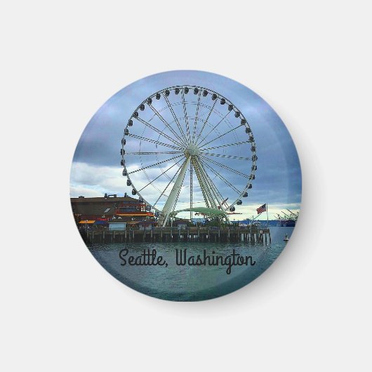Magnet rond de Seattle Great Wheel #2 (Devant)